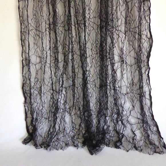 NEW HALLOWEEN GOTHIC BLACK SPIDER WEB LACE SHEER FABRIC 5 PIECES 19 YARDS - Picture 3 of 5